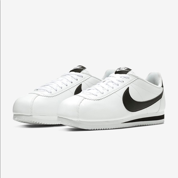 nike classic cortez black and white